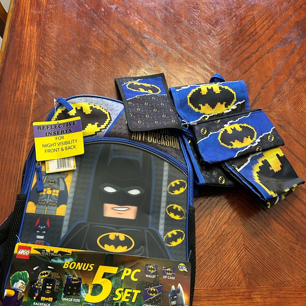 DC Batman 5-Piece Backpack Set